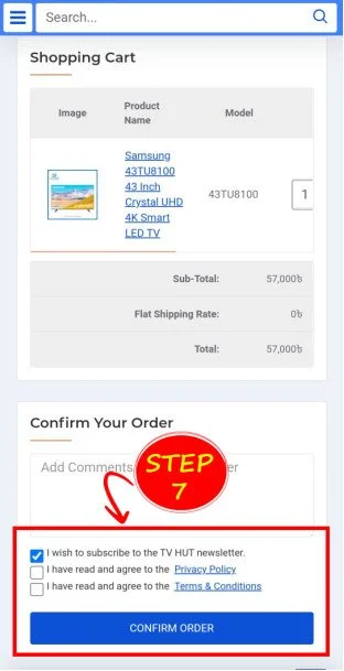 Online Purchase Procedure 7